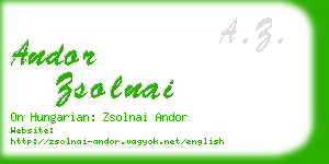 andor zsolnai business card